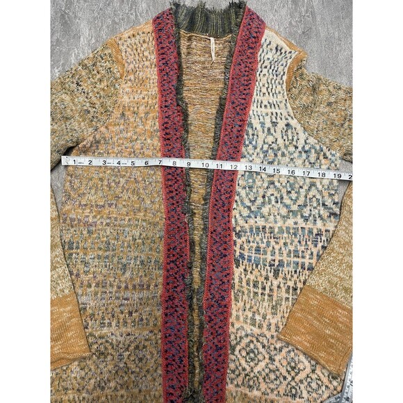 Free People Sz M Desert Drifter  Duster Cardigan Wool Gypsy Boho Southwestern - Picture 2 of 14